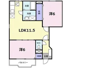 ヴェルセゾン【1階】の間取り