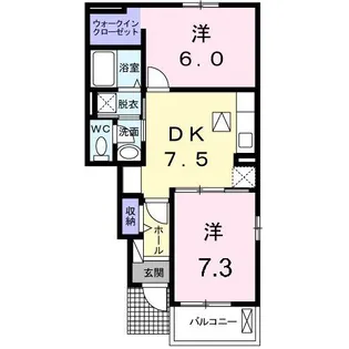 レジデンス ブライト B【1階】の間取り