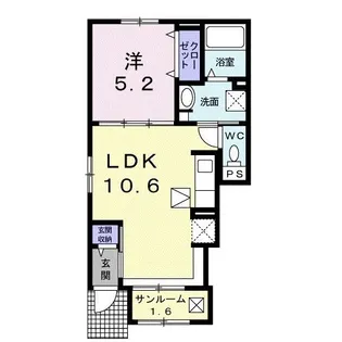 トライスト北城A【1階】の間取り