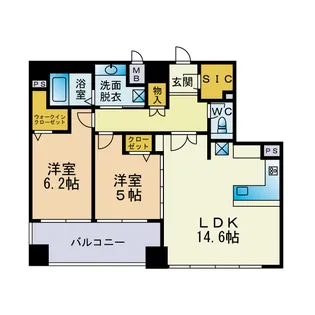 コンソラトゥール博多【8階】の間取り