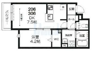 ラシーネ赤塚【3階】の間取り