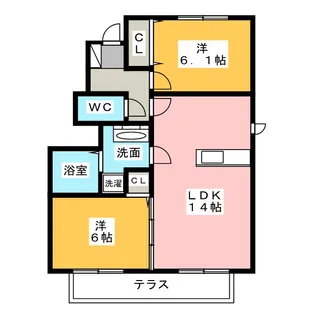 ウエストヒルズ岩崎台 A棟【1階】の間取り