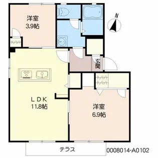 ファミール赤松【1階】の間取り