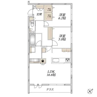 アチェーロ駒沢大学【1階】の間取り