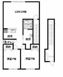 ツインクル若葉C【2階】の間取り
