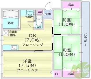 幸町コーポ【4階】の間取り