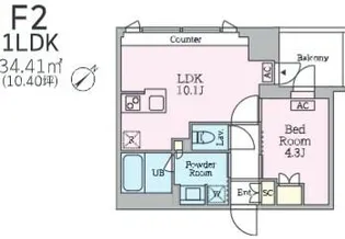 クレストコート旗の台【2階】の間取り