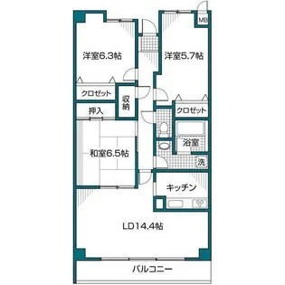 グランドアベニュー【9階】の間取り