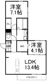 OKAYAMATE嘉平【2階】の間取り