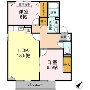 プリムローズIII B棟【1階】の間取り