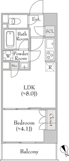 ルミーク関内II【4階】の間取り