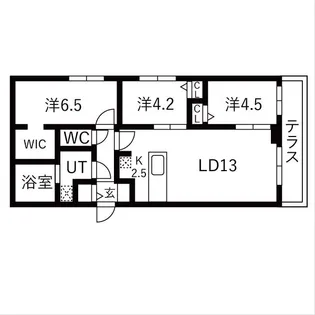Balboni山鼻(バルボーニ山鼻)【2階】の間取り