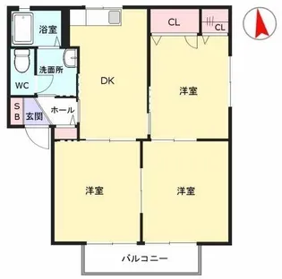 ラポワール横田A【2階】の間取り