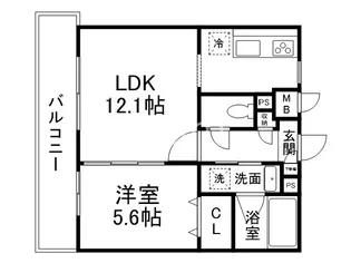 アンジュ京都天神川【1階】の間取り