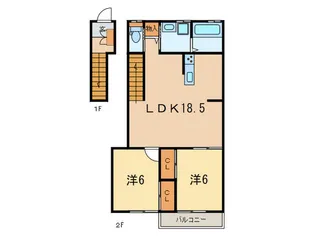 メゾンHana芦屋【2階】の間取り