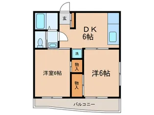 北嶺ハイツ2【2階】の間取り