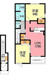 クラーレエイエス2【2階】の間取り