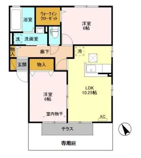 ディアクレストG【1階】の間取り