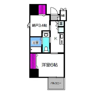 ディアコート宿屋町【5階】の間取り