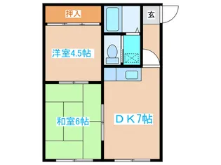 中央マンション【2階】の間取り