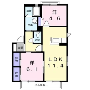 バリュージュK B棟【2階】の間取り
