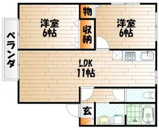 エスティアム熊本【2階】の間取り