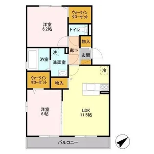 ハピネスII【2階】の間取り