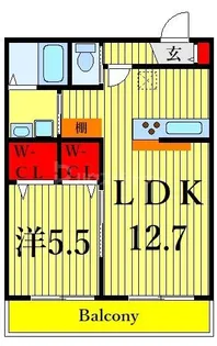 ル シエル ブルー【1階】の間取り