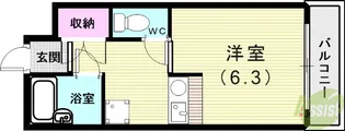 モンテメール学園前【4階】の間取り