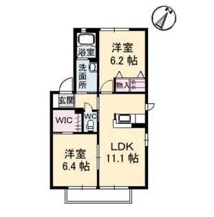 シャーメゾン湊 六番館【1階】の間取り