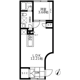 クレストアベニュー祐天寺【1階】の間取り