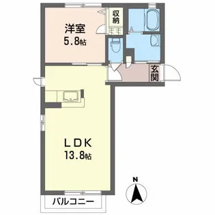 ソレイユA【2階】の間取り