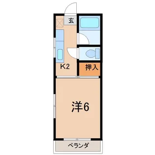 ビューハイツA【1階】の間取り