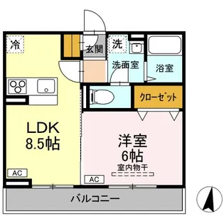 ウィステリア仲間町II【3階】の間取り