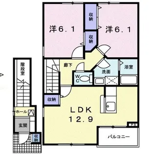 ベルフォールIIB【2階】の間取り