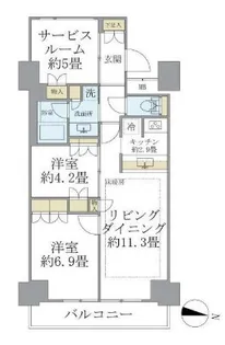 Brillia ist 東雲キャナルコート【6階】の間取り