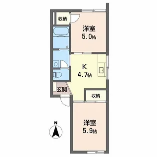 コーポ松尾【1階】の間取り