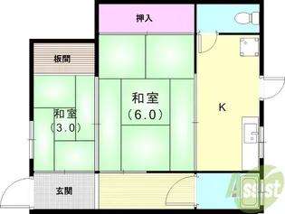 丸山町アパート【1階】の間取り