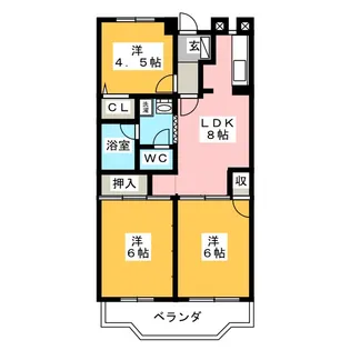 パーシモン【2階】の間取り