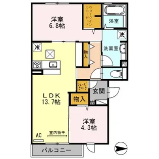 セクレール北本町【3階】の間取り