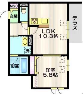 仮称 新石川1丁目メゾン西棟【1階】の間取り