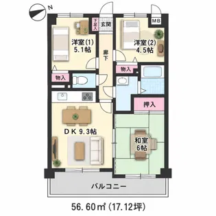 DHハウス江波【3階】の間取り