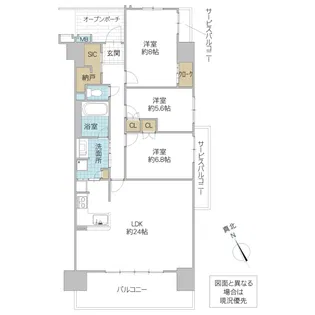 レーベン水戸 THE PREMIERE【9階】の間取り