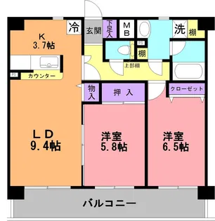 パシフィックホームズ【4階】の間取り