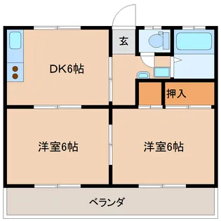山口ハイツ【2階】の間取り