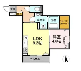 グランシャリオ・コハス【1階】の間取り