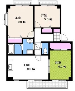 カルムハイツM B棟【2階】の間取り