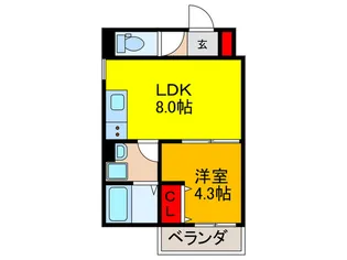 BADGE瓢箪山【1階】の間取り
