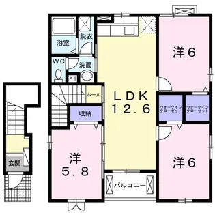 ビューテラス【2階】の間取り