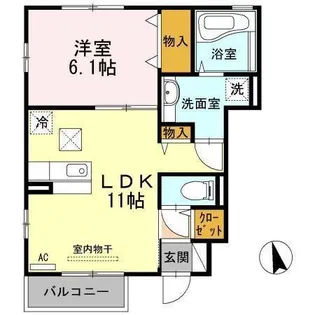 セジュールCWII【1階】の間取り
